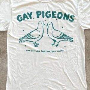 Gay Pigeons T-shirt, Funny LGBTQ Pride Tee, Vintage Graphic Tee